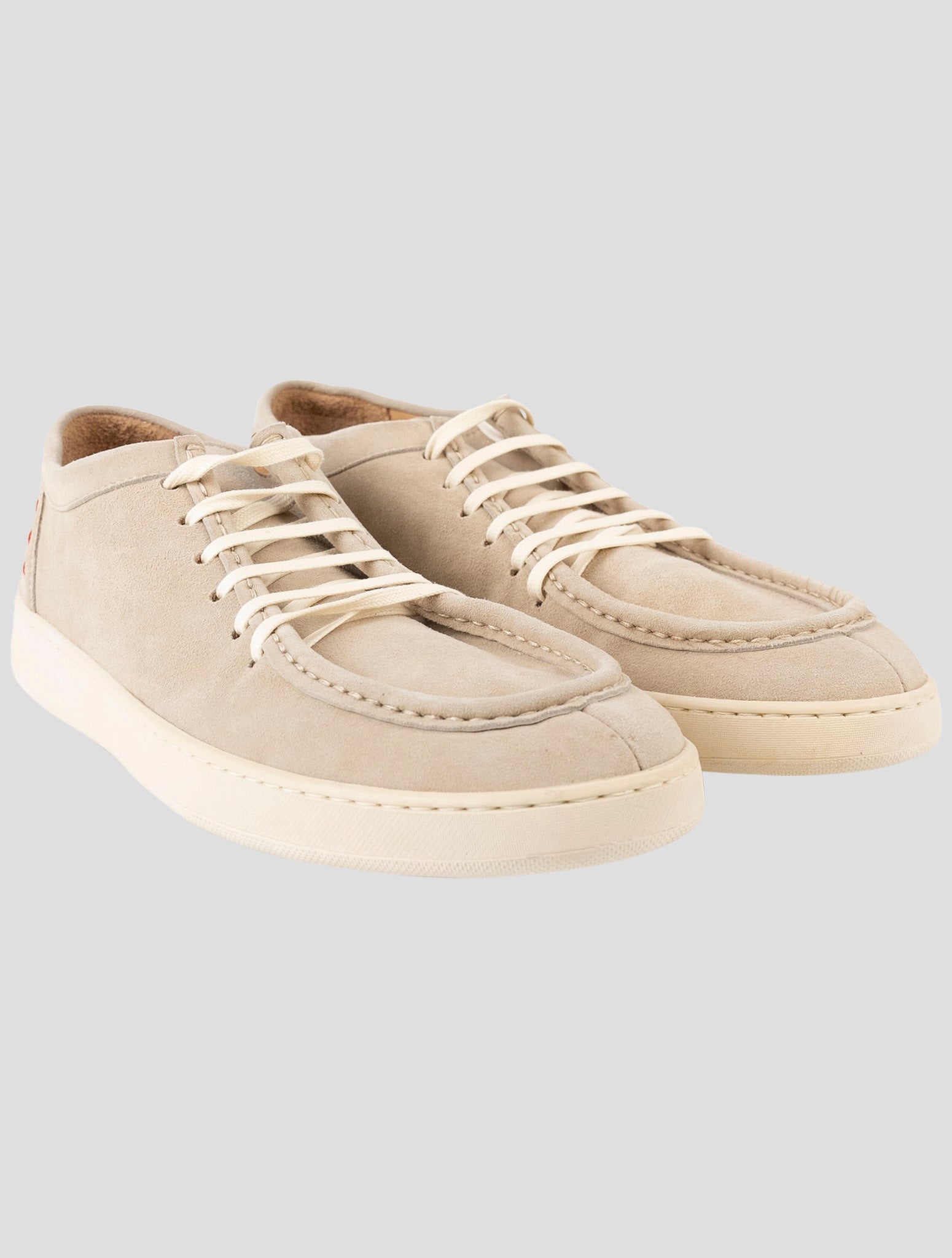 Kiton Beige Leather Suede Sneakers