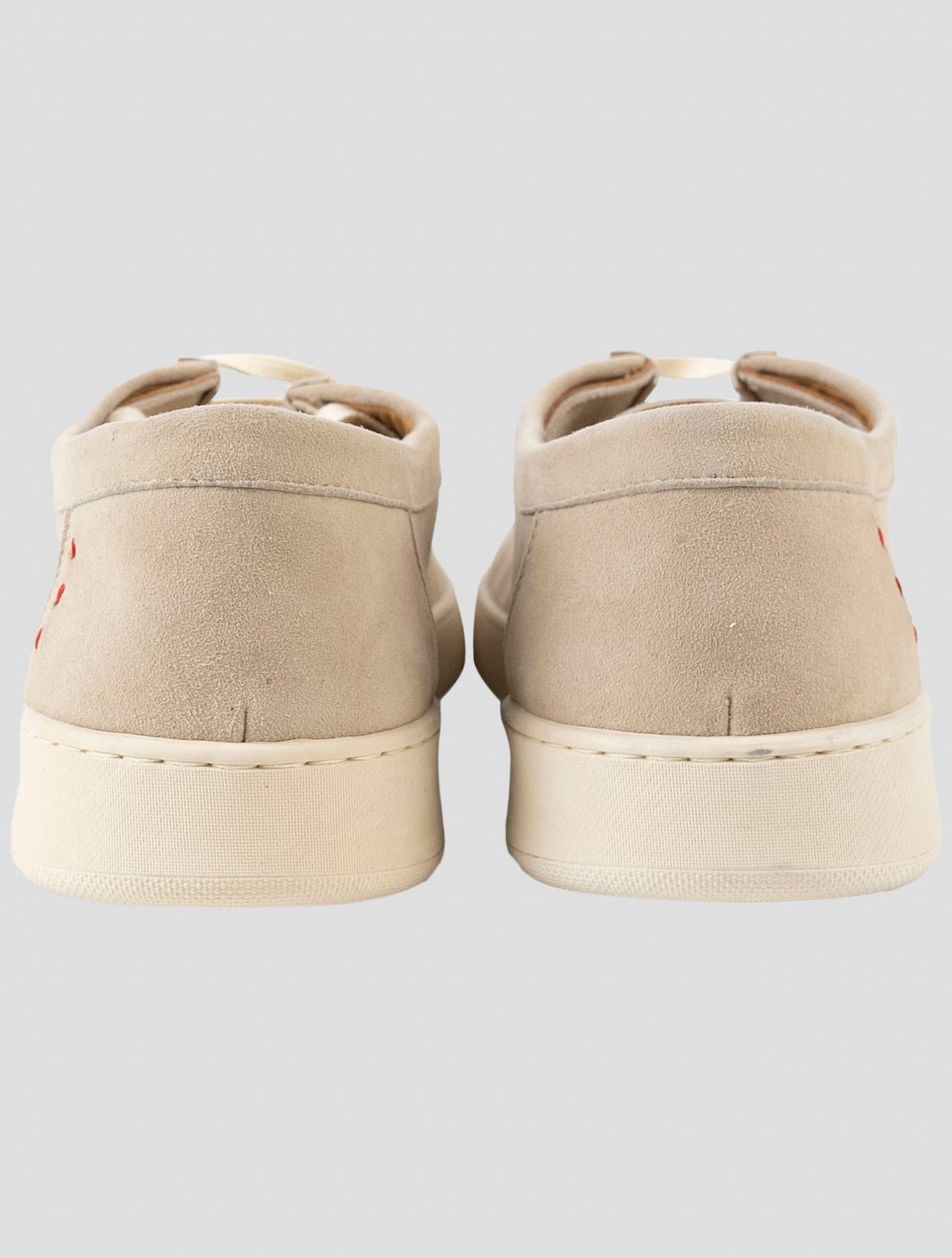 Kiton Beige Leather Suede Sneakers
