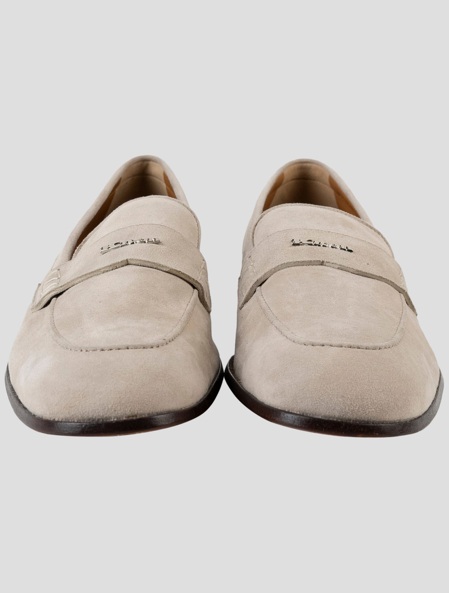 Kiton Beige Leather Suede Loafers