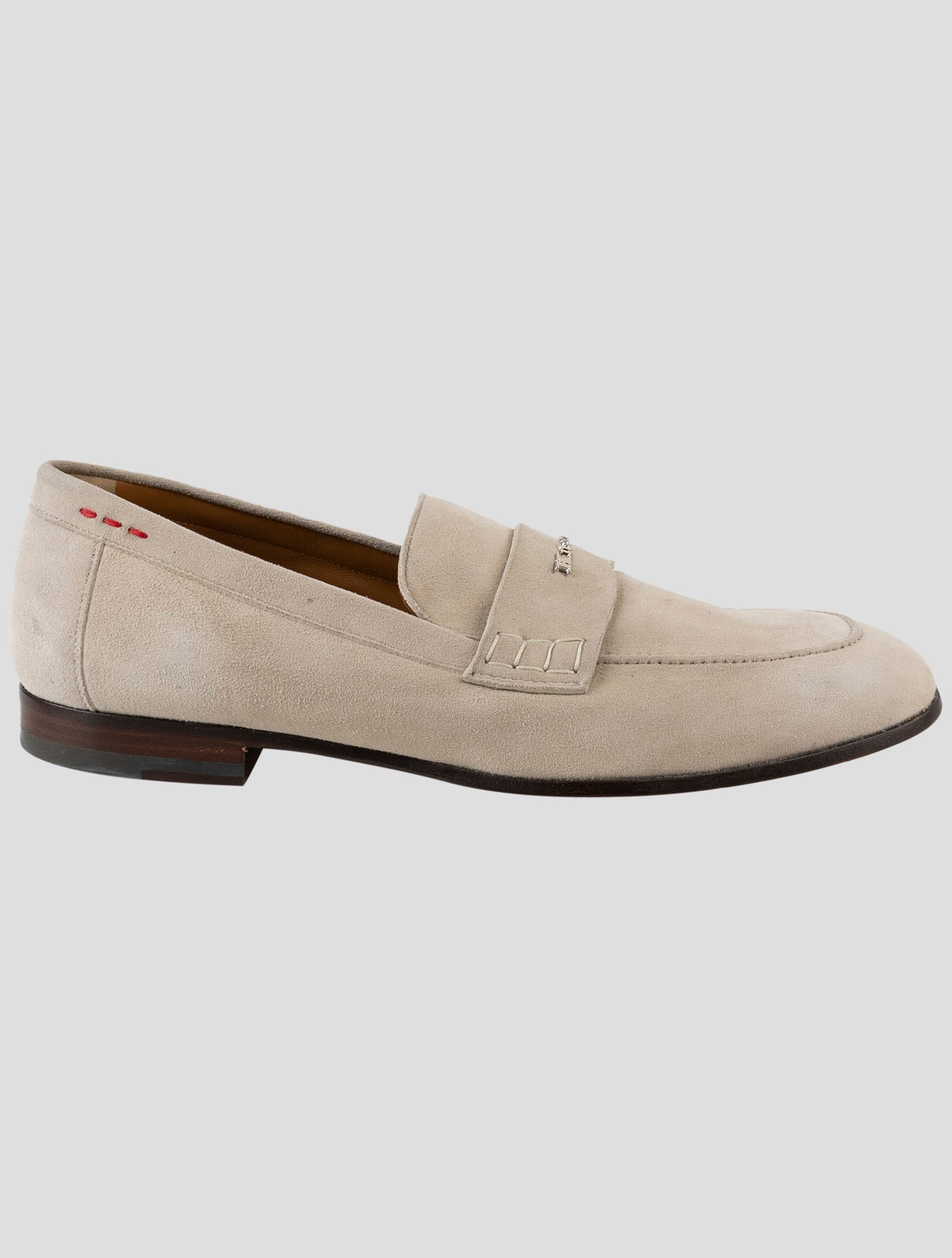 Kiton Beige Leather Suede Loafers
