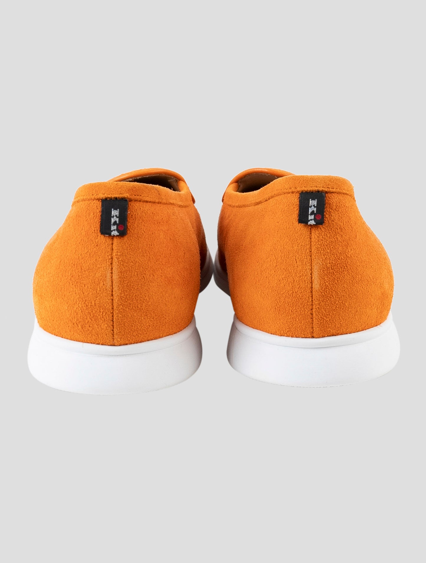 Kiton Orange Leather Suede Loafers