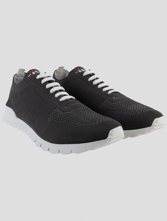 Kiton Gray Cotton Ea Sneakers