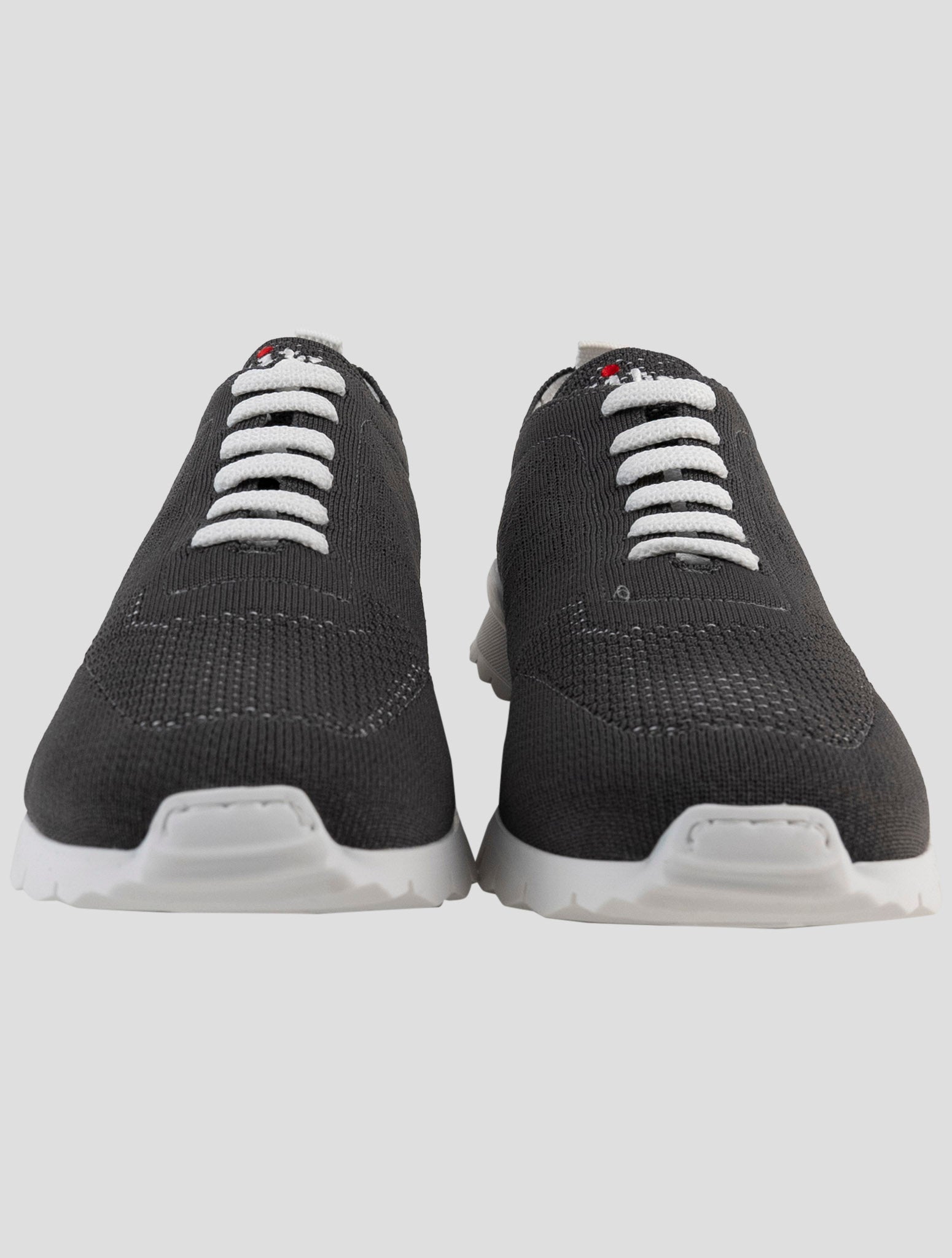 Kiton Gray Cotton Ea Sneakers