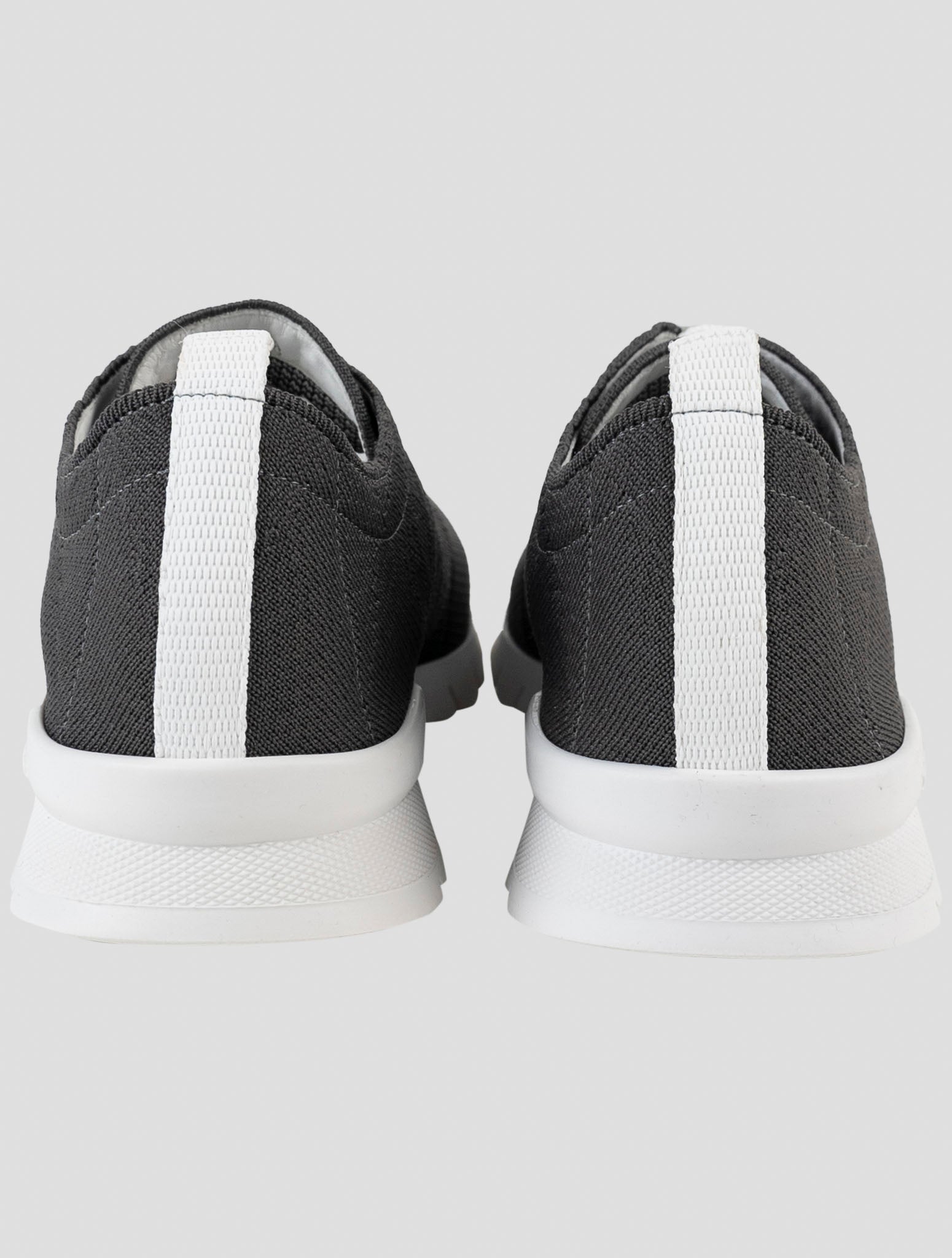 Kiton Gray Cotton Ea Sneakers