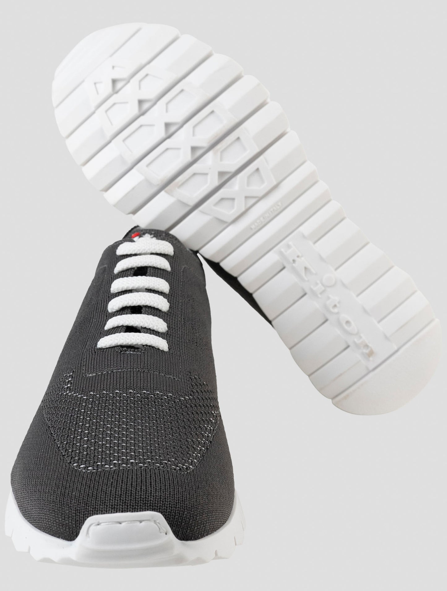 Kiton Gray Cotton Ea Sneakers