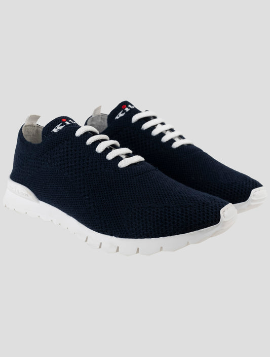 Kiton Blue Cotton Ea Sneakers