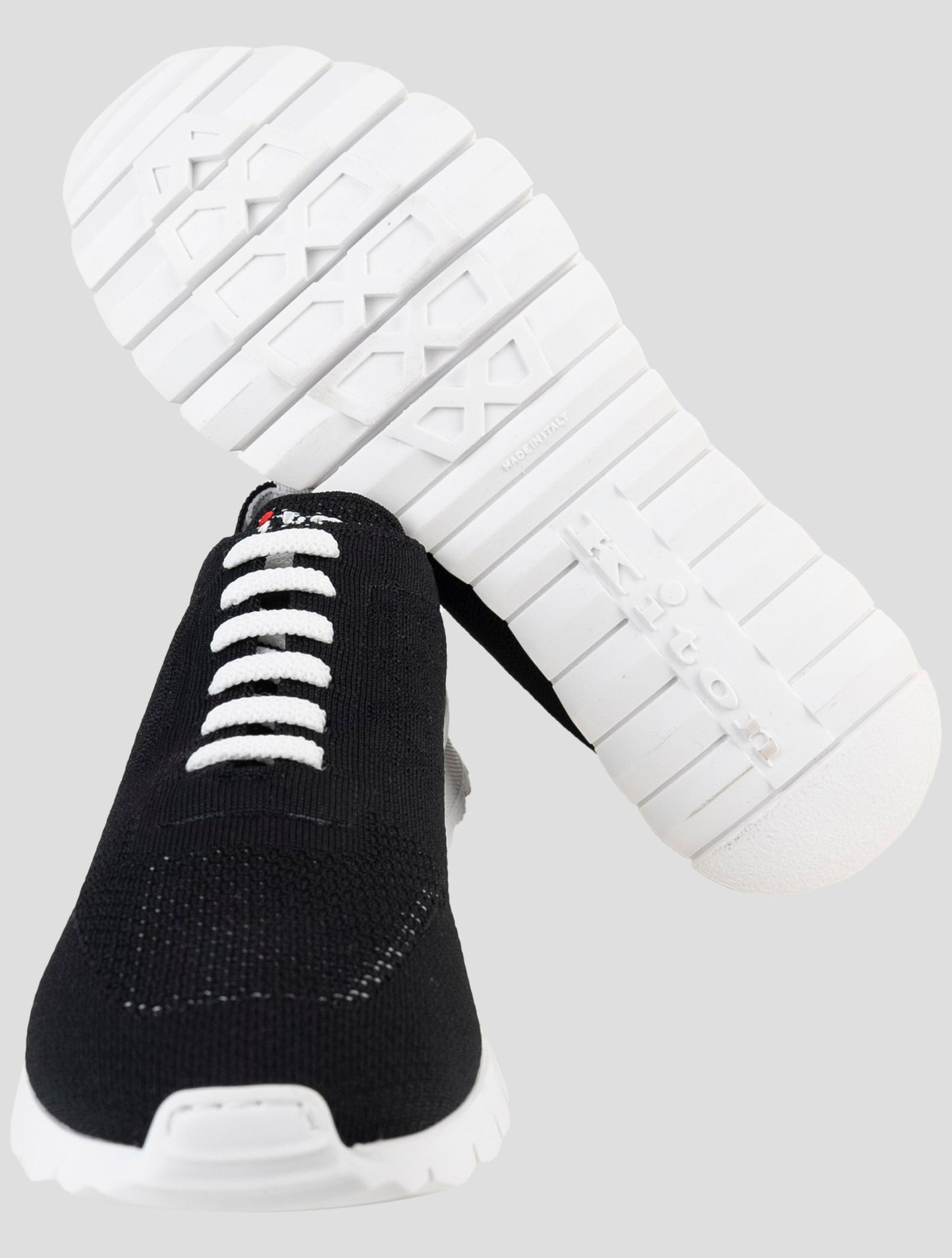 Kiton Black Cotton Ea Sneakers