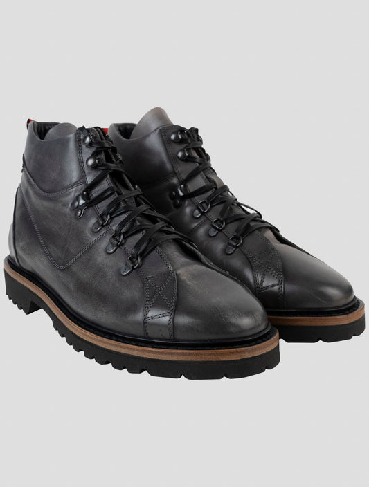 Kiton Gray Leather Boots