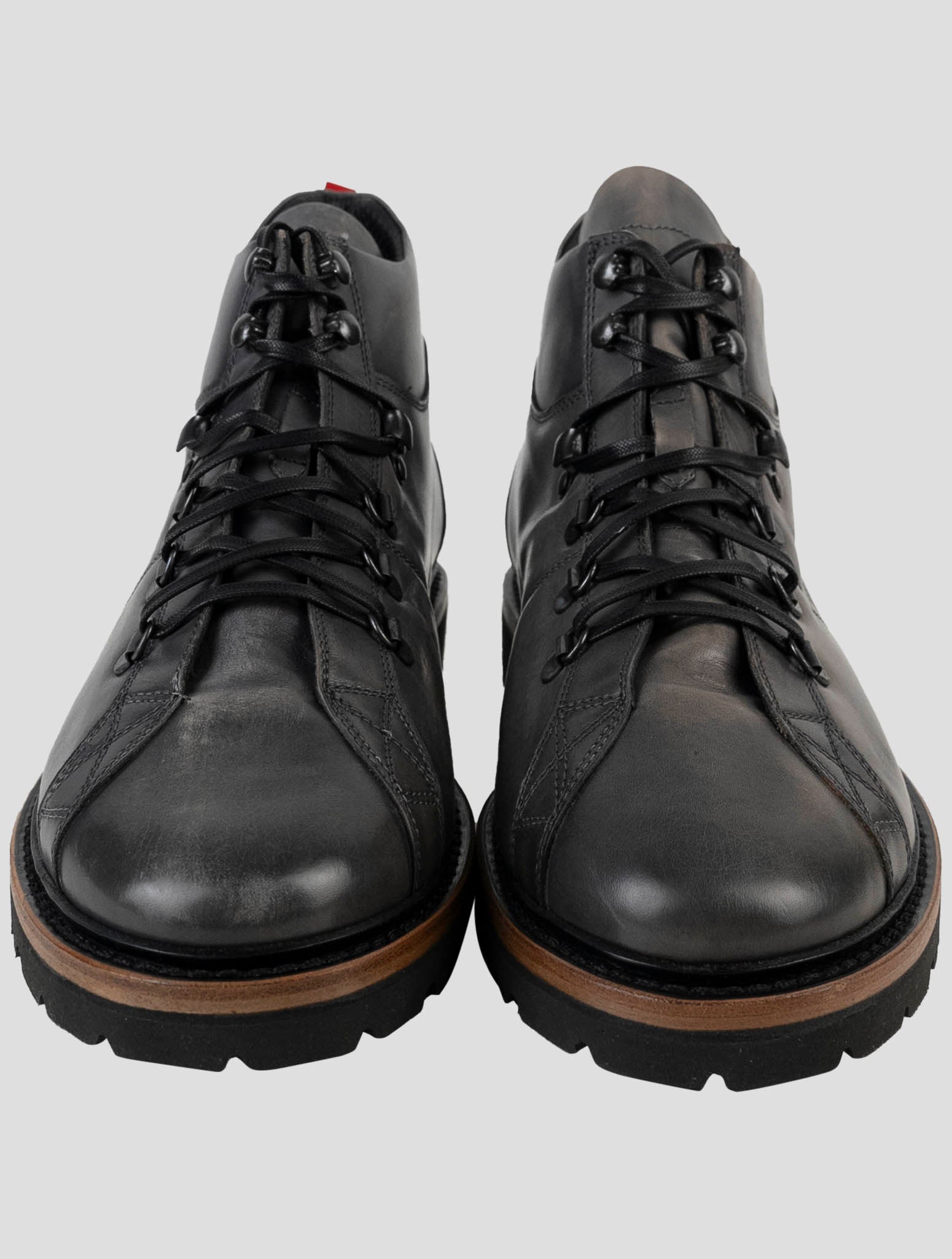 Kiton Gray Leather Boots