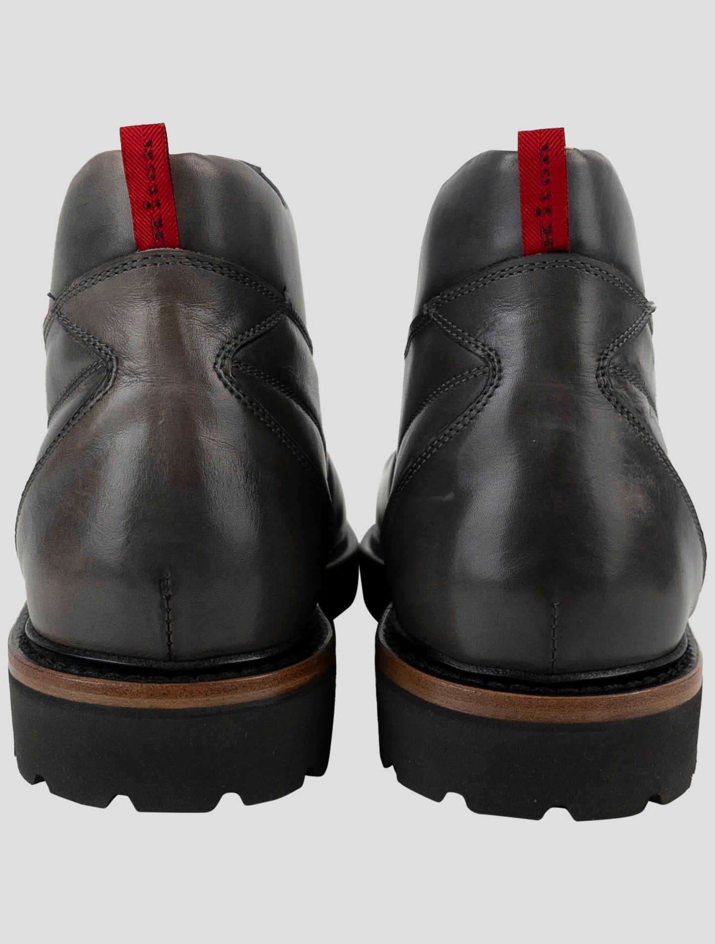 Kiton Gray Leather Boots