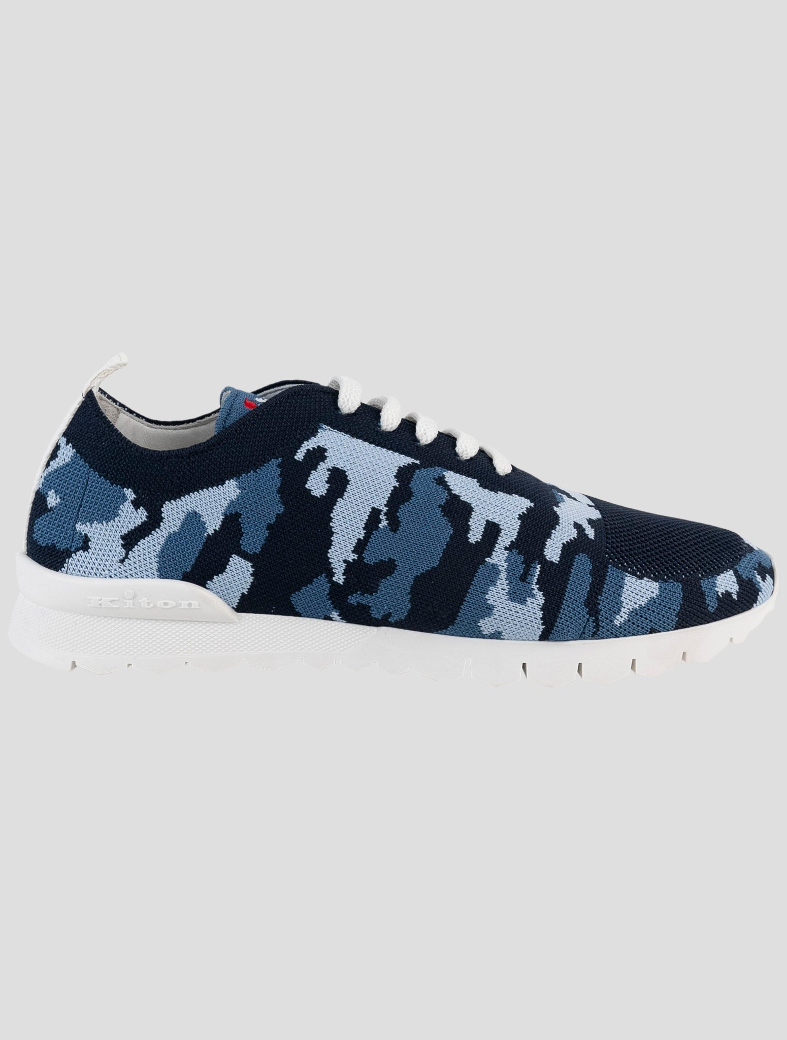 Kiton Blue Cotton Ea Sneakers