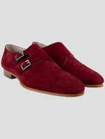 Kiton Burgundy Leather Sneakers