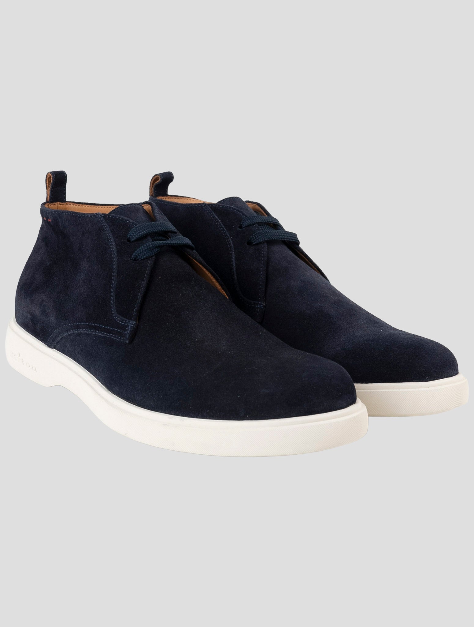 Kiton Blue Leather Suede Sneakers