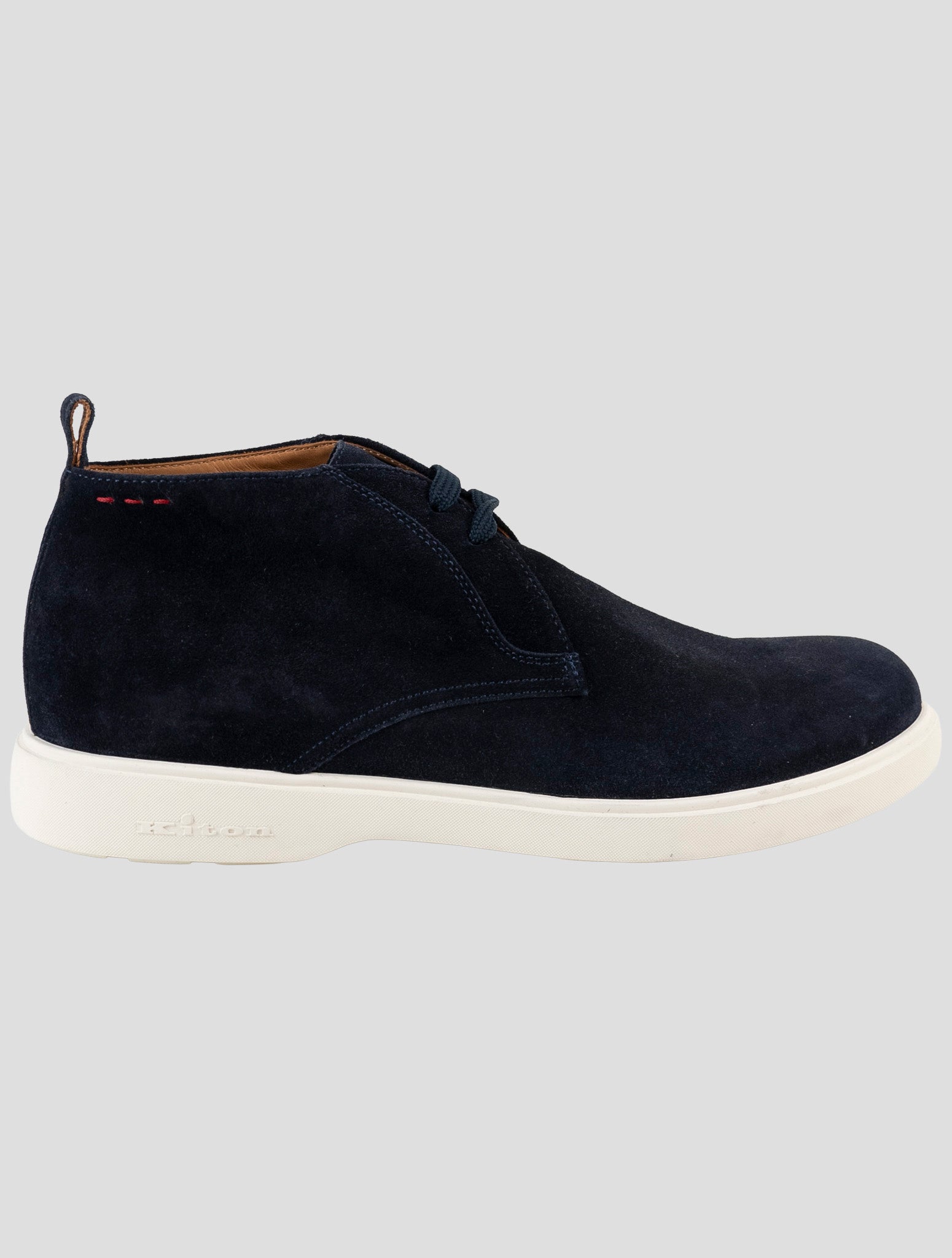 Kiton Blue Leather Suede Sneakers
