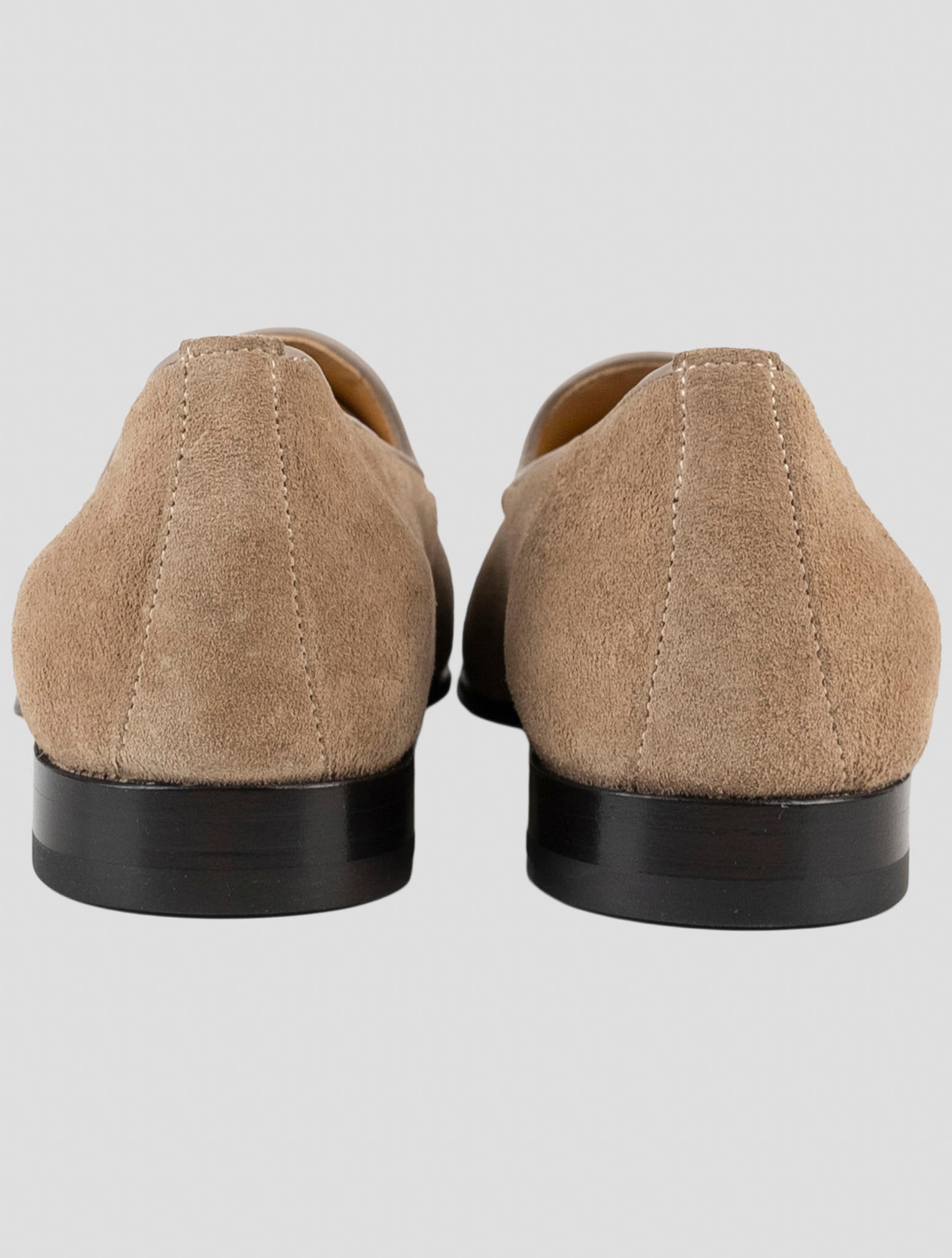 Kiton Brown Leather Suede Loafers