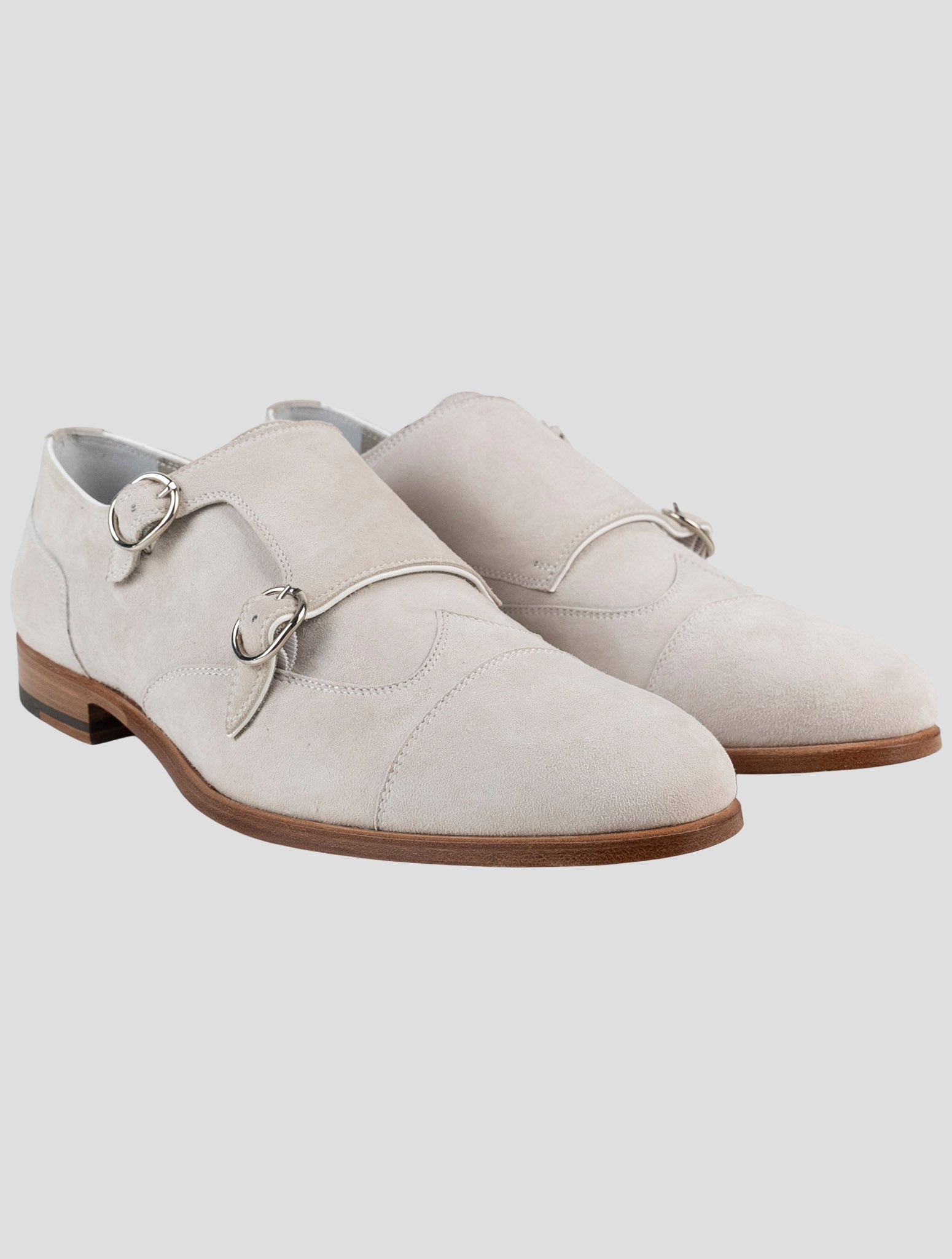 Kiton Beige Leather Suede Loafers