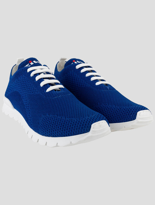 Kiton Blue Cotton Ea Sneakers
