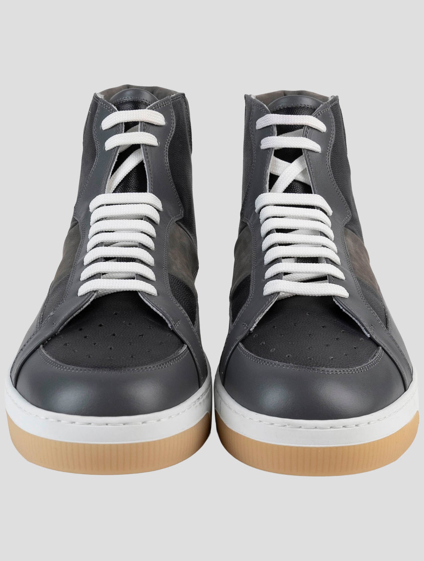 Kiton Gray Leather Boots