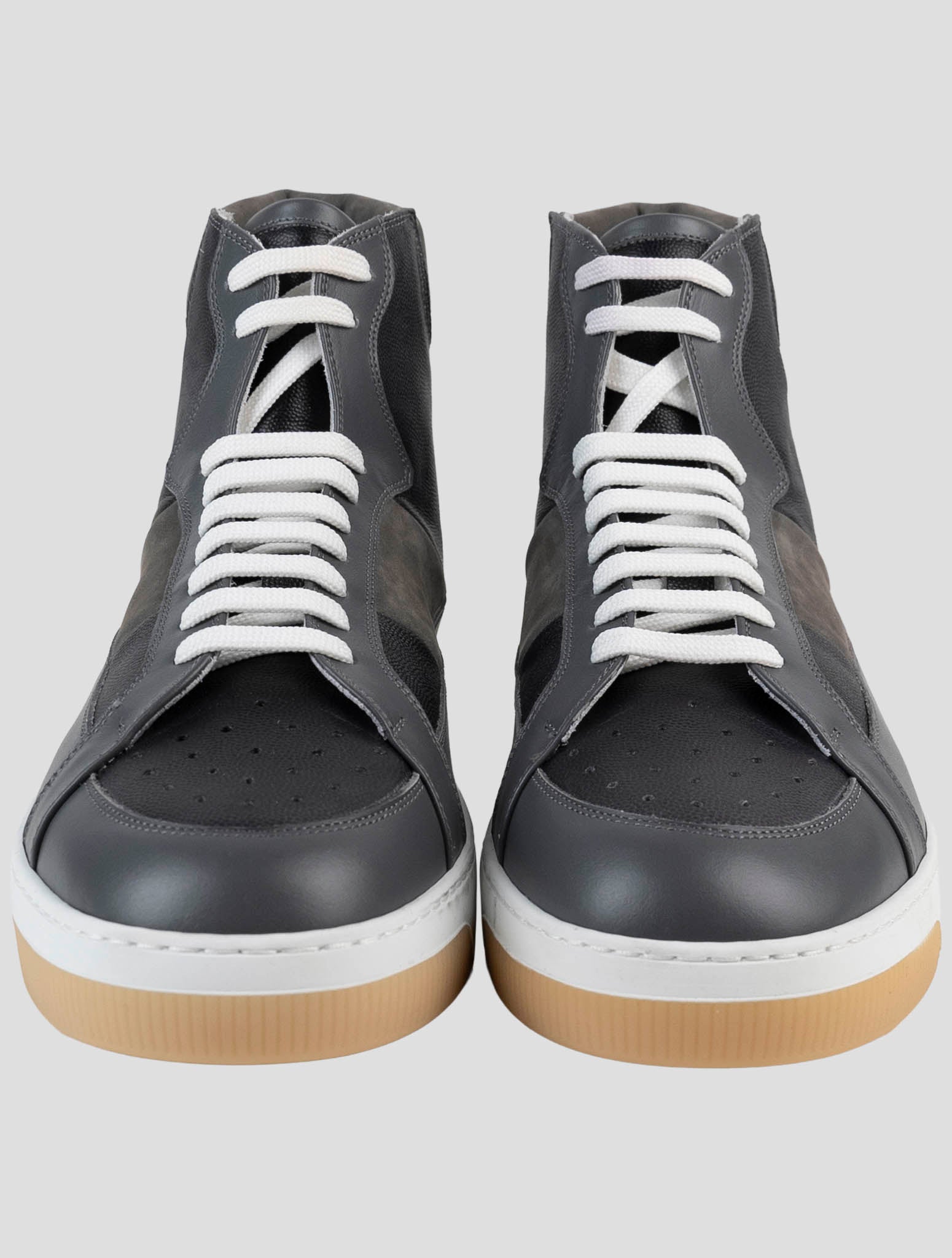 Kiton Gray Leather Boots