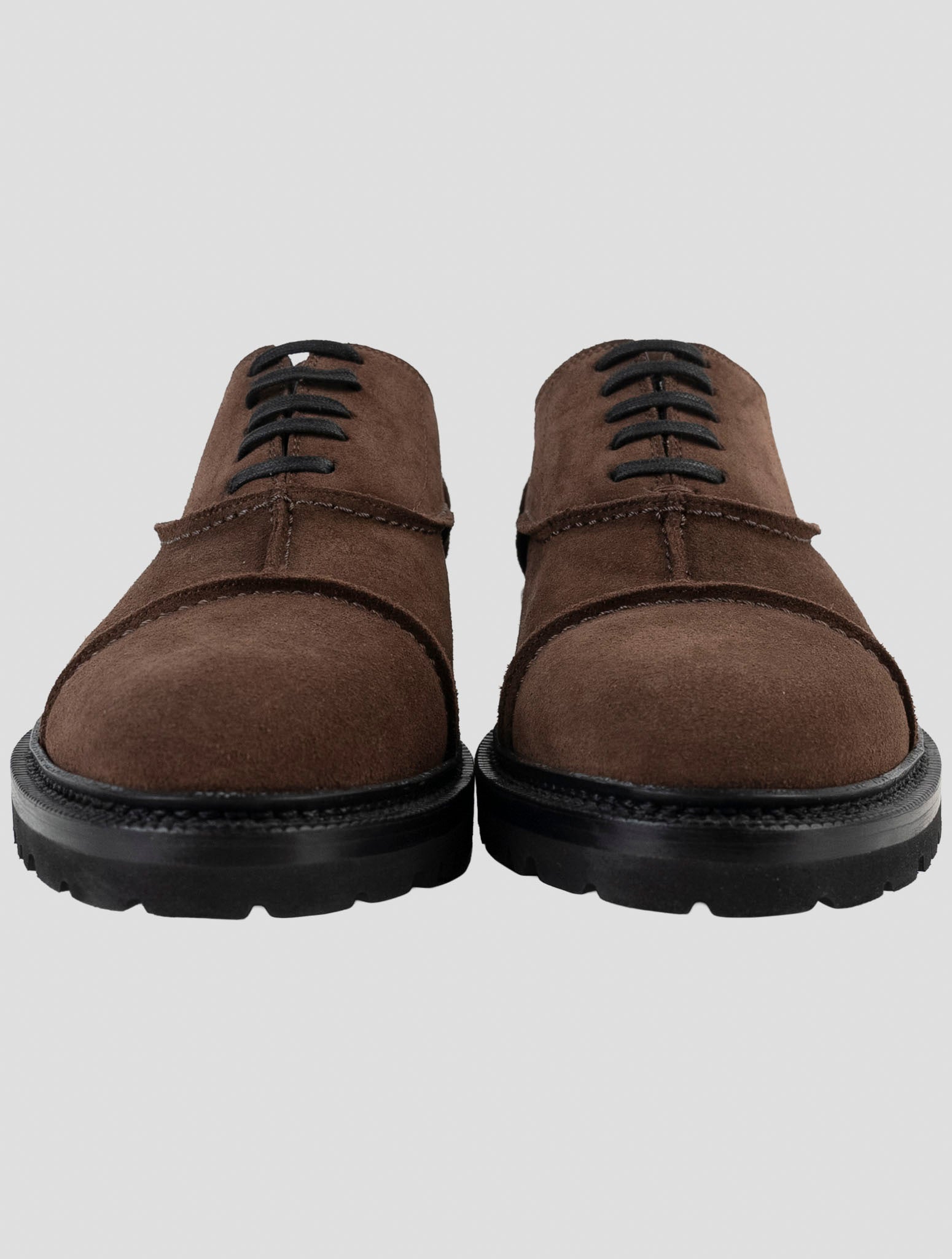 Kiton Brown Leather Suede Dress Shoes