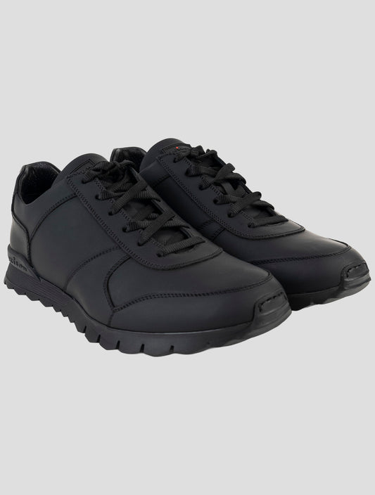 Kiton Black Leather Sneakers