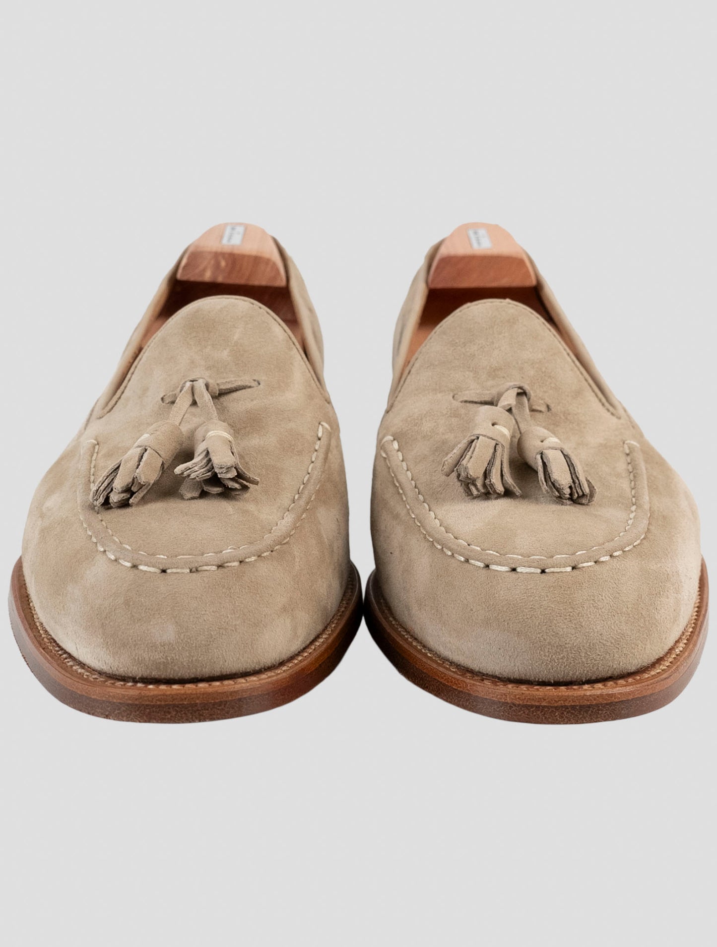 Kiton Beige Leather Suede Loafers