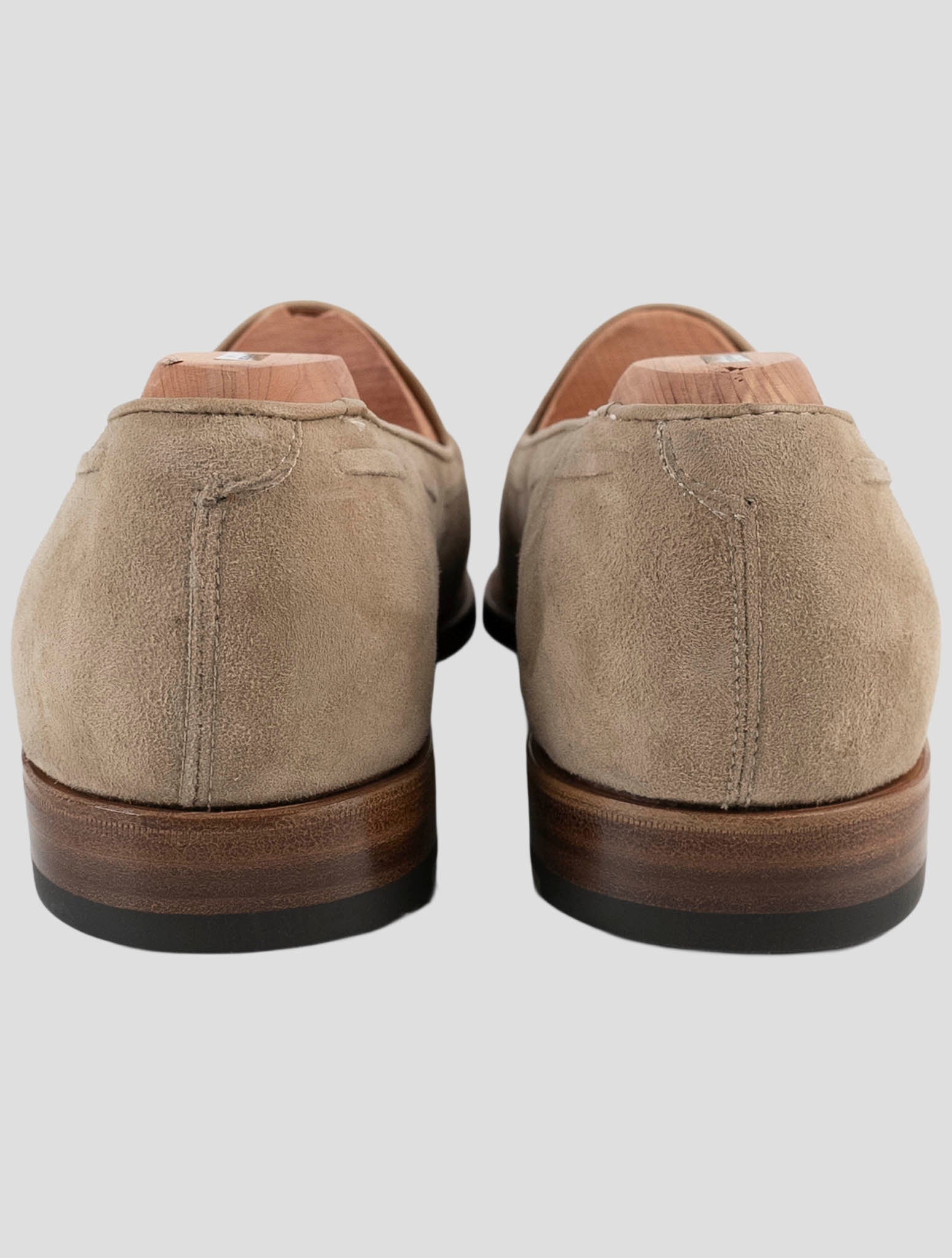 Kiton Beige Leather Suede Loafers