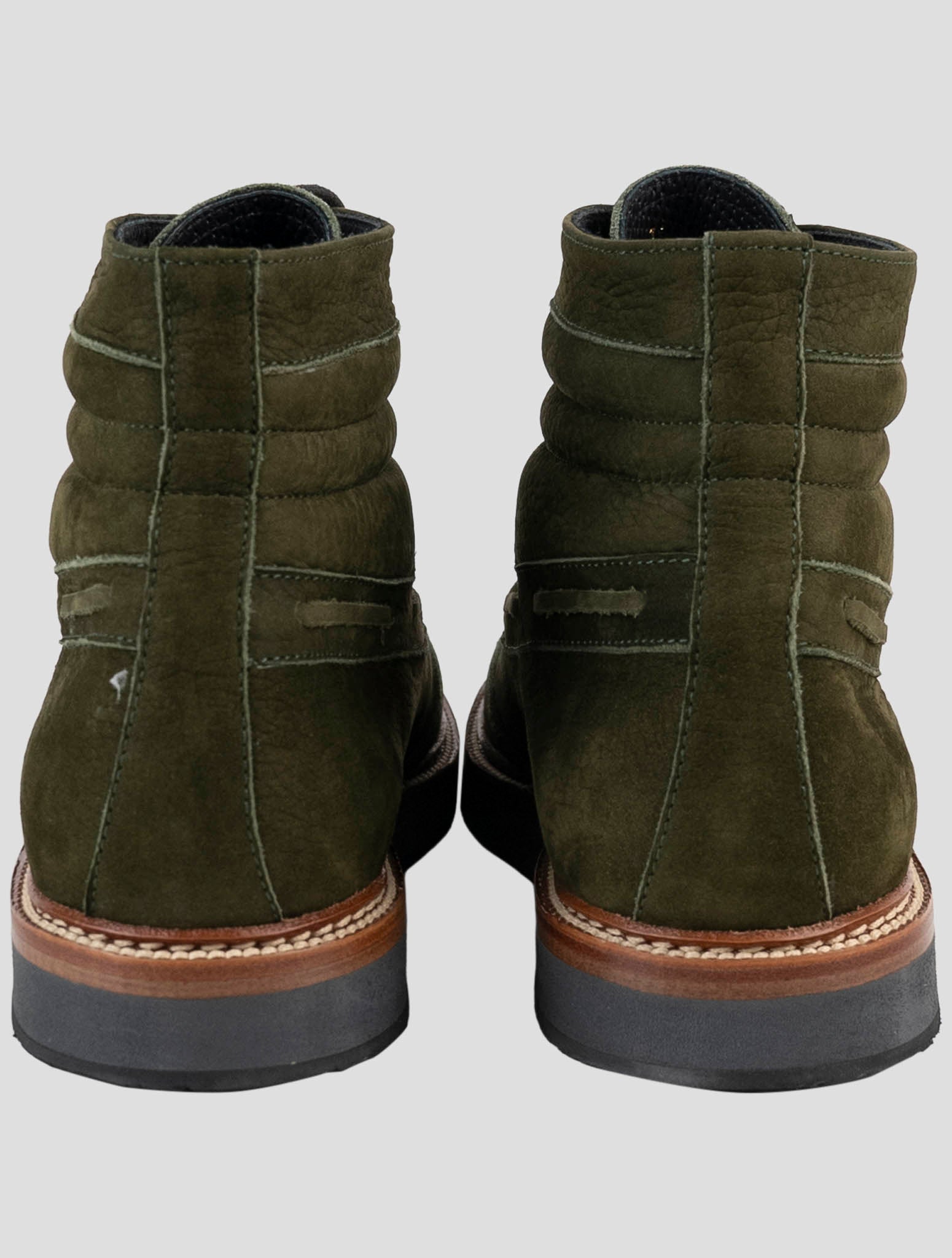 Kiton Green Leather Suede Boots