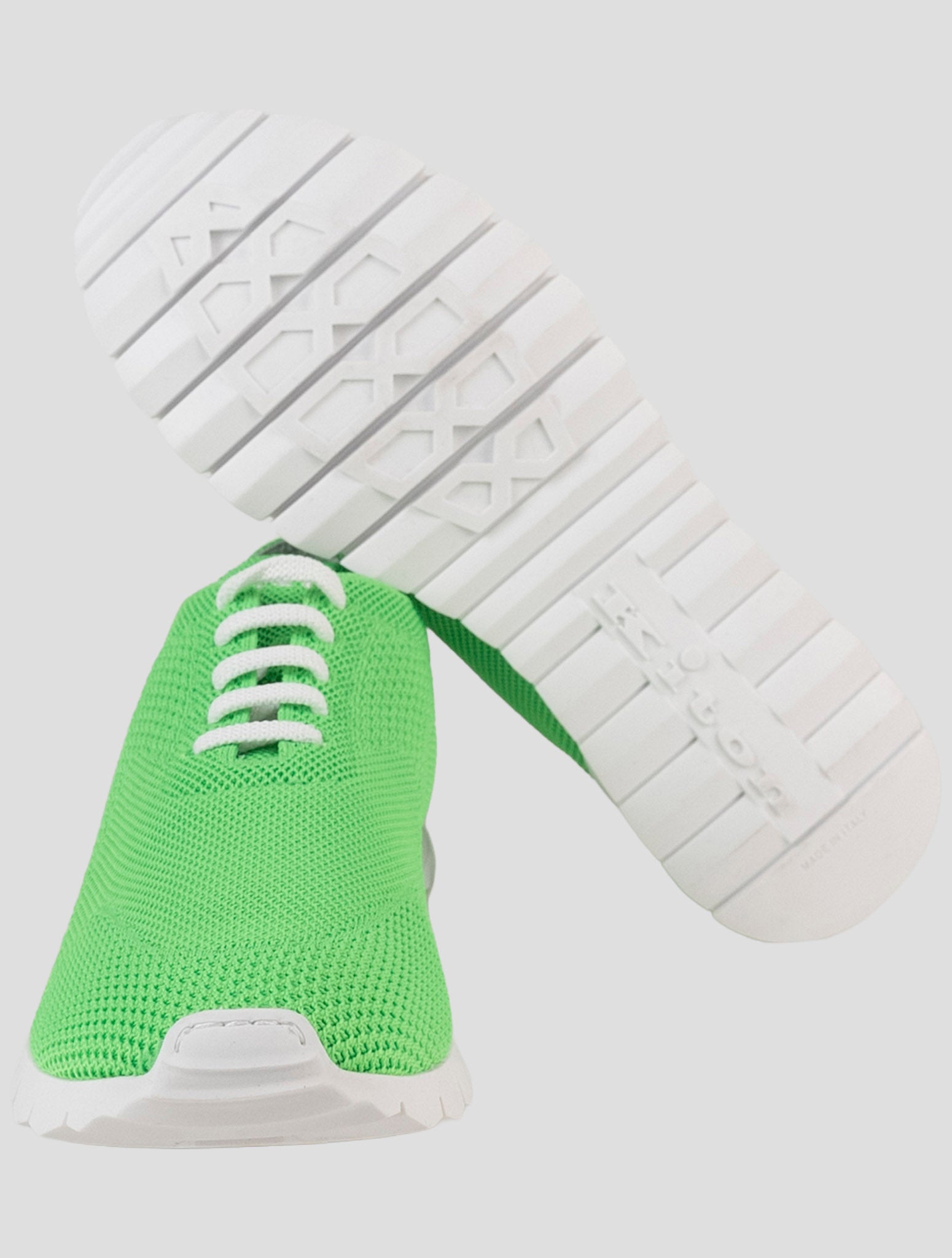 Kiton Green Cotton Ea Sneakers
