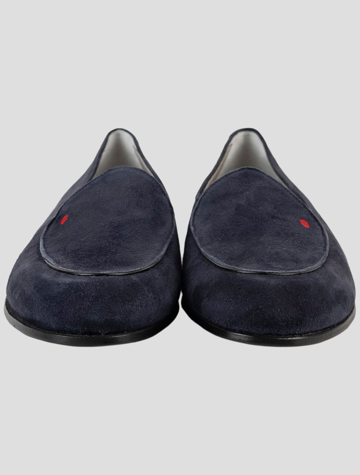 Kiton Blue Leather Suede Loafers