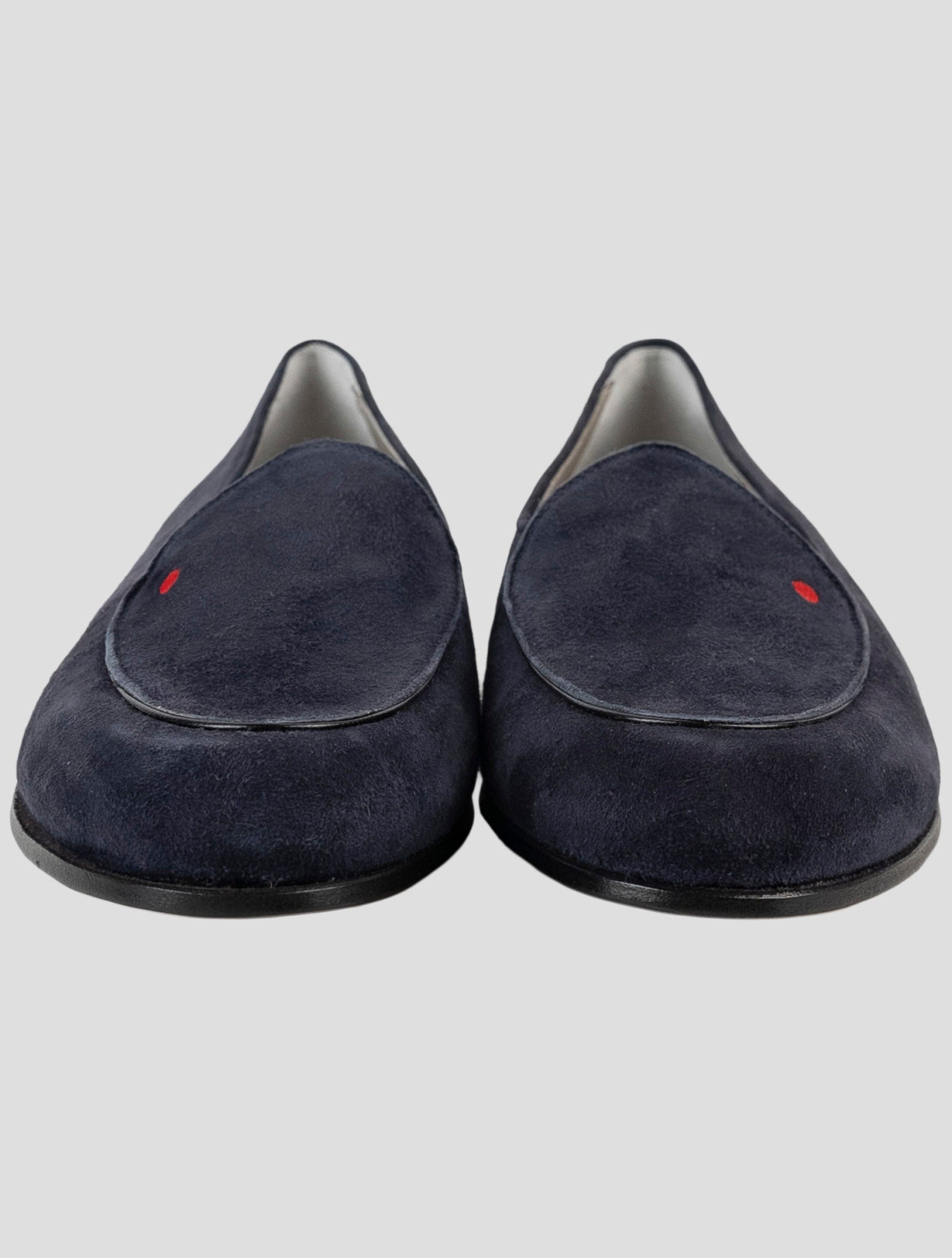Kiton Blue Leather Suede Loafers