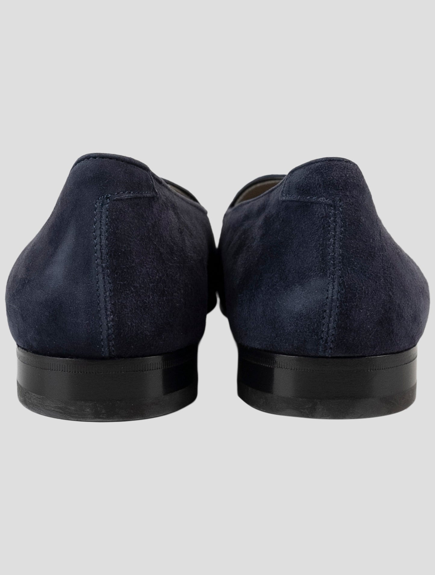 Kiton Blue Leather Suede Loafers