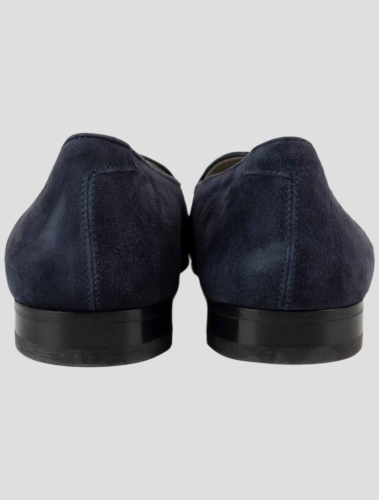 Kiton Blue Leather Suede Loafers
