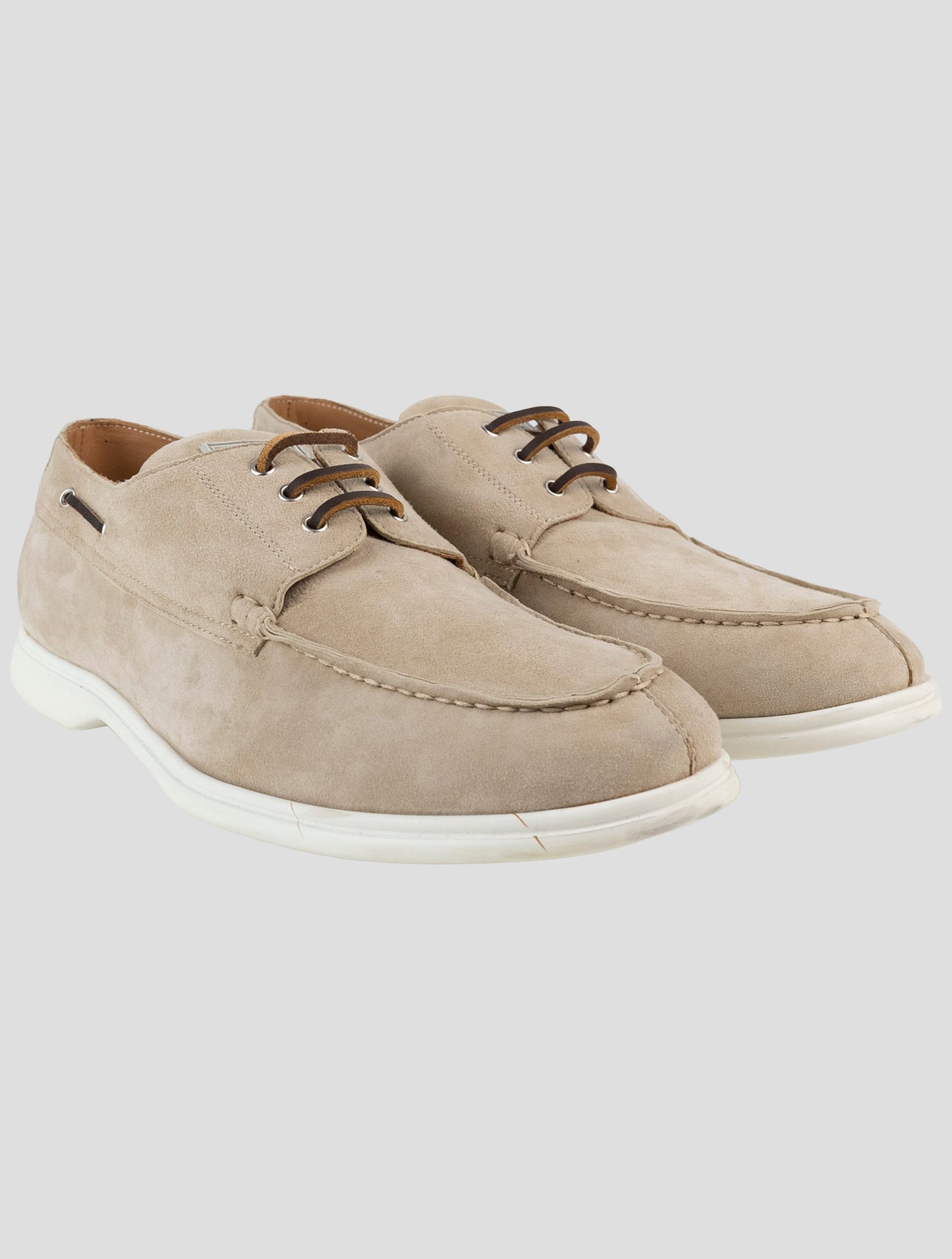 Kiton Beige Leather Suede Loafers