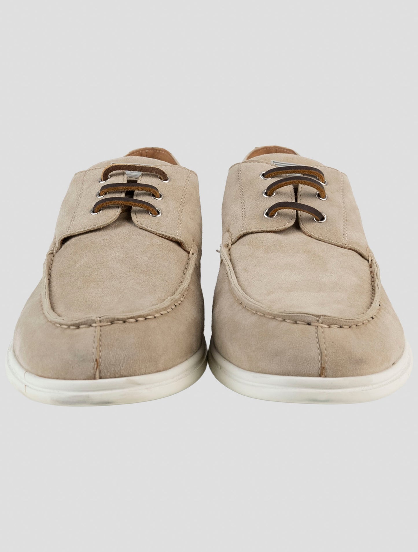 Kiton Beige Leather Suede Loafers