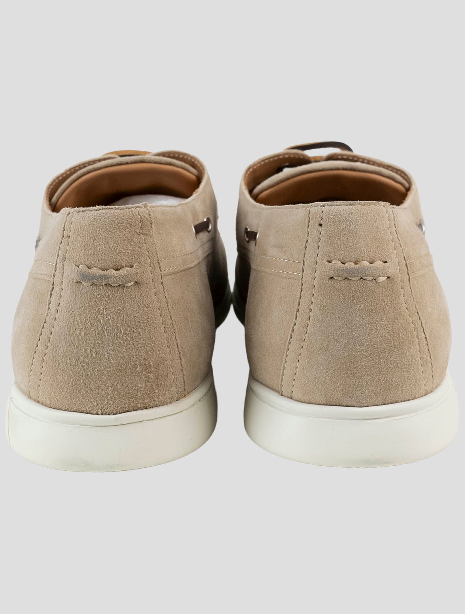 Kiton Beige Leather Suede Loafers