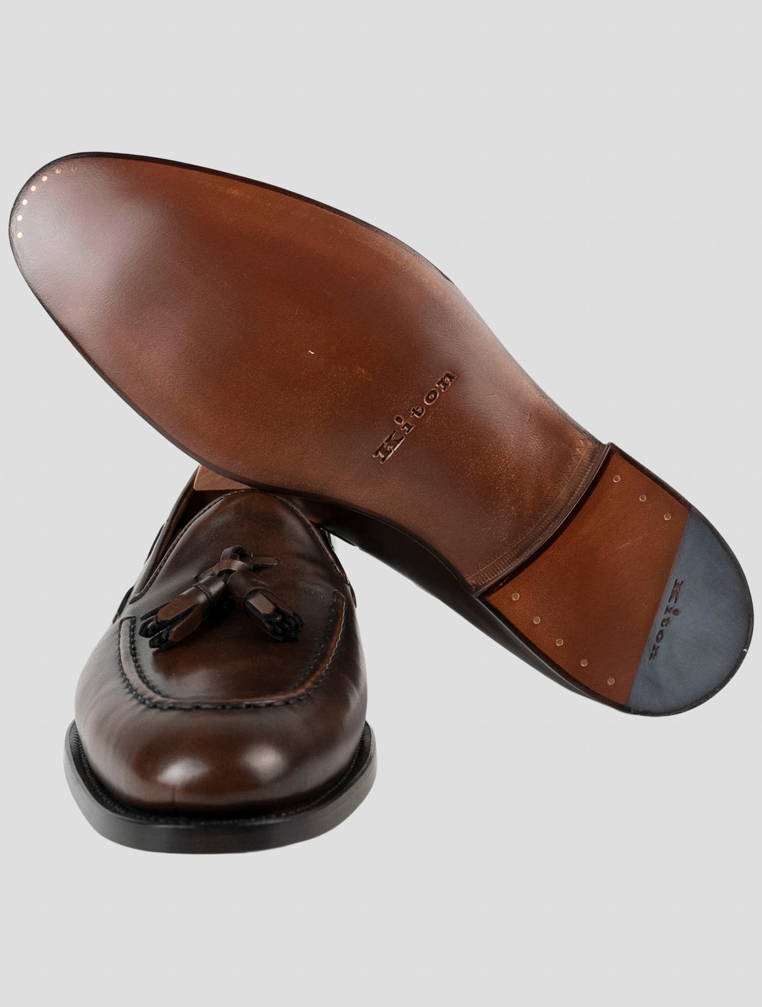 Kiton Brown Leather Loafers