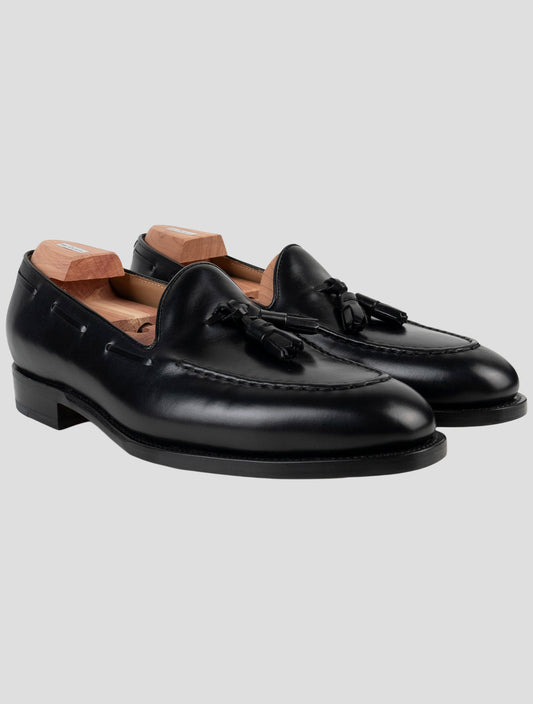 Kiton Black Leather Loafers