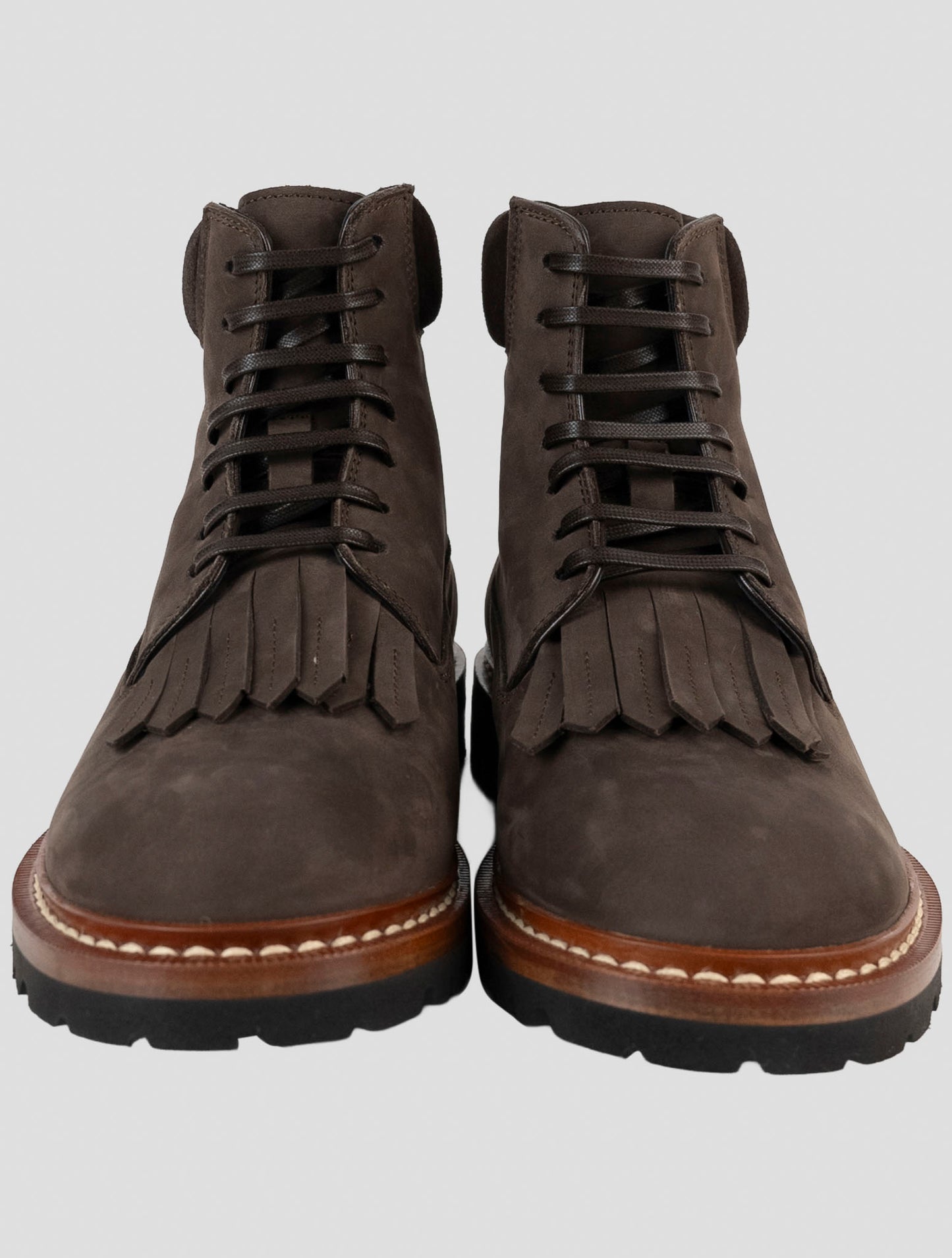 Kiton Knt Brown Leather Suede Boots
