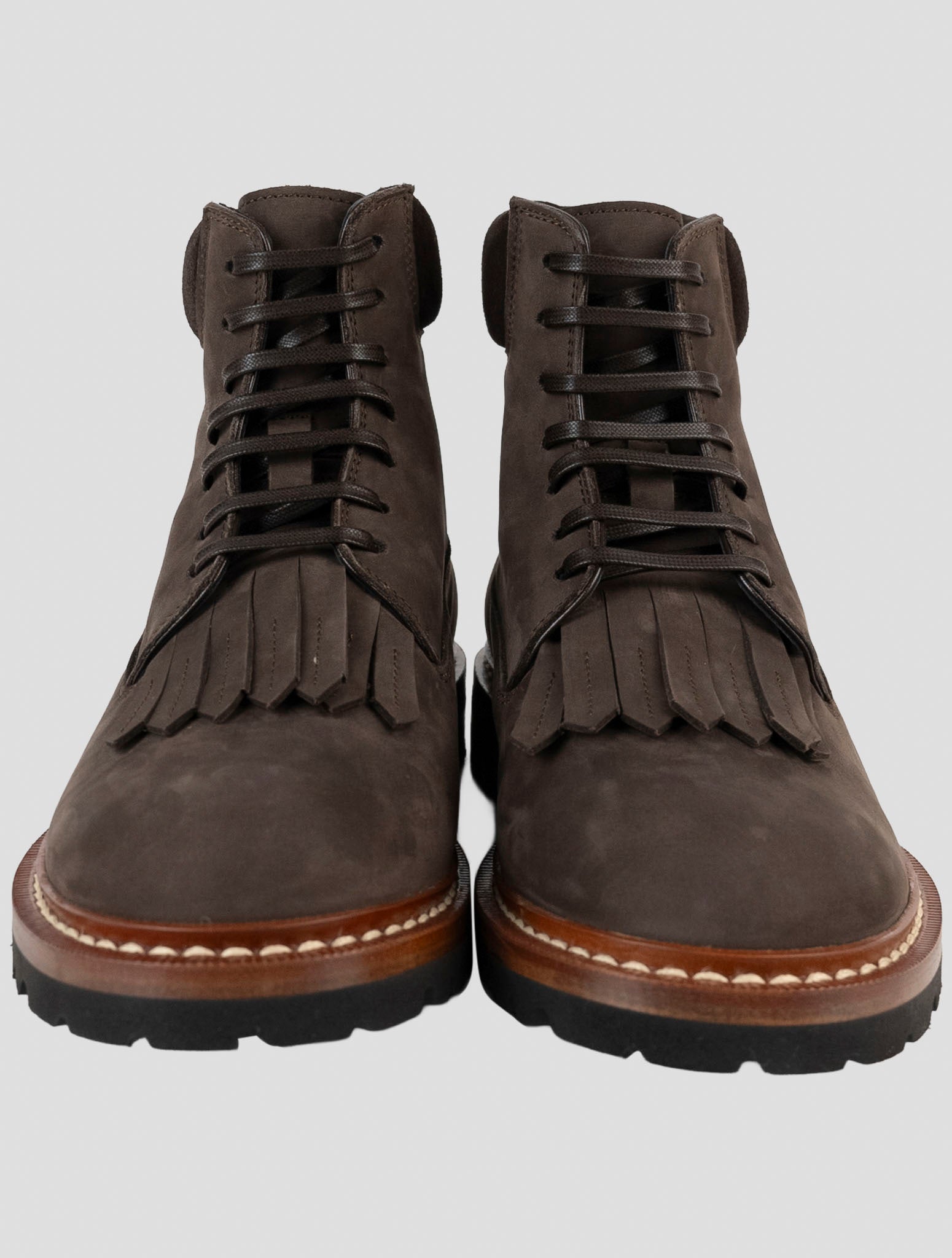 Kiton Knt Brown Leather Suede Boots