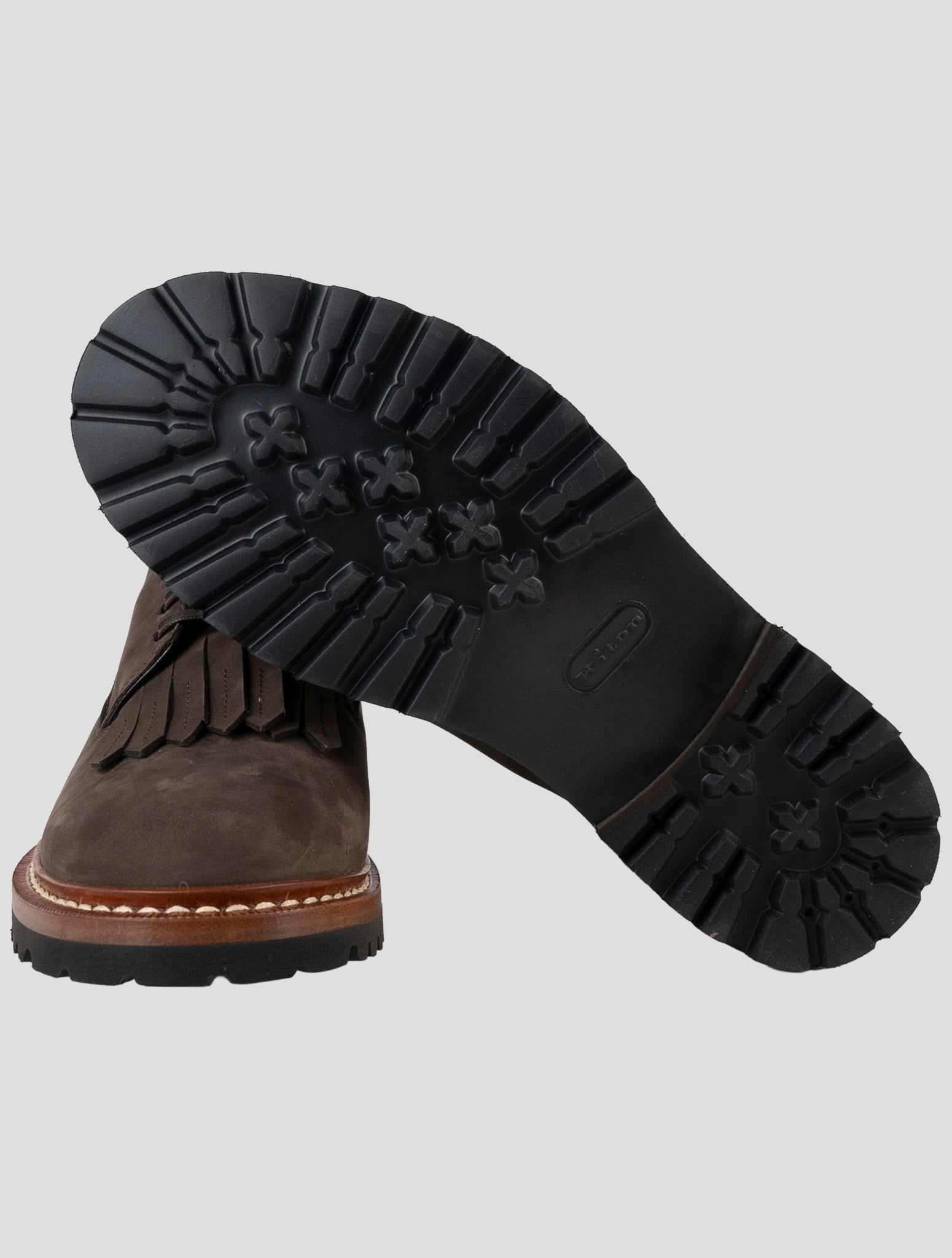 Kiton Knt Brown Leather Suede Boots