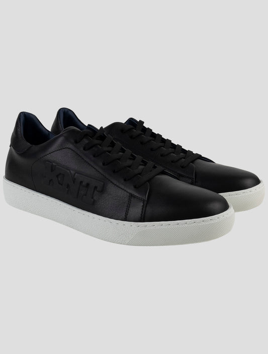 Kiton Knt Black Leather Sneakers