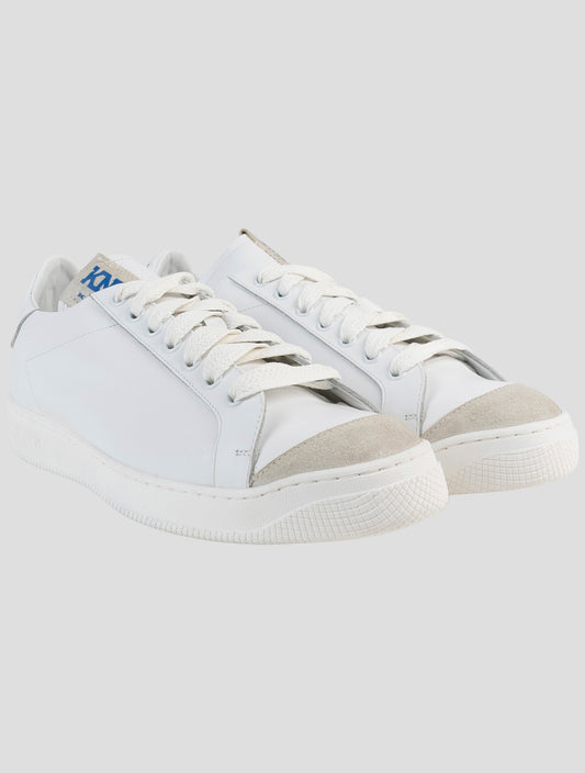 Kiton Knt White Leather Sneakers