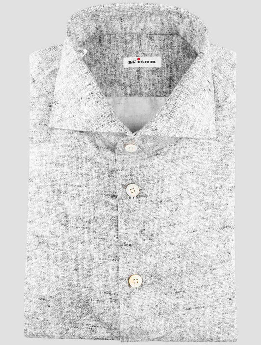 Kiton Green White Cotton Shirt