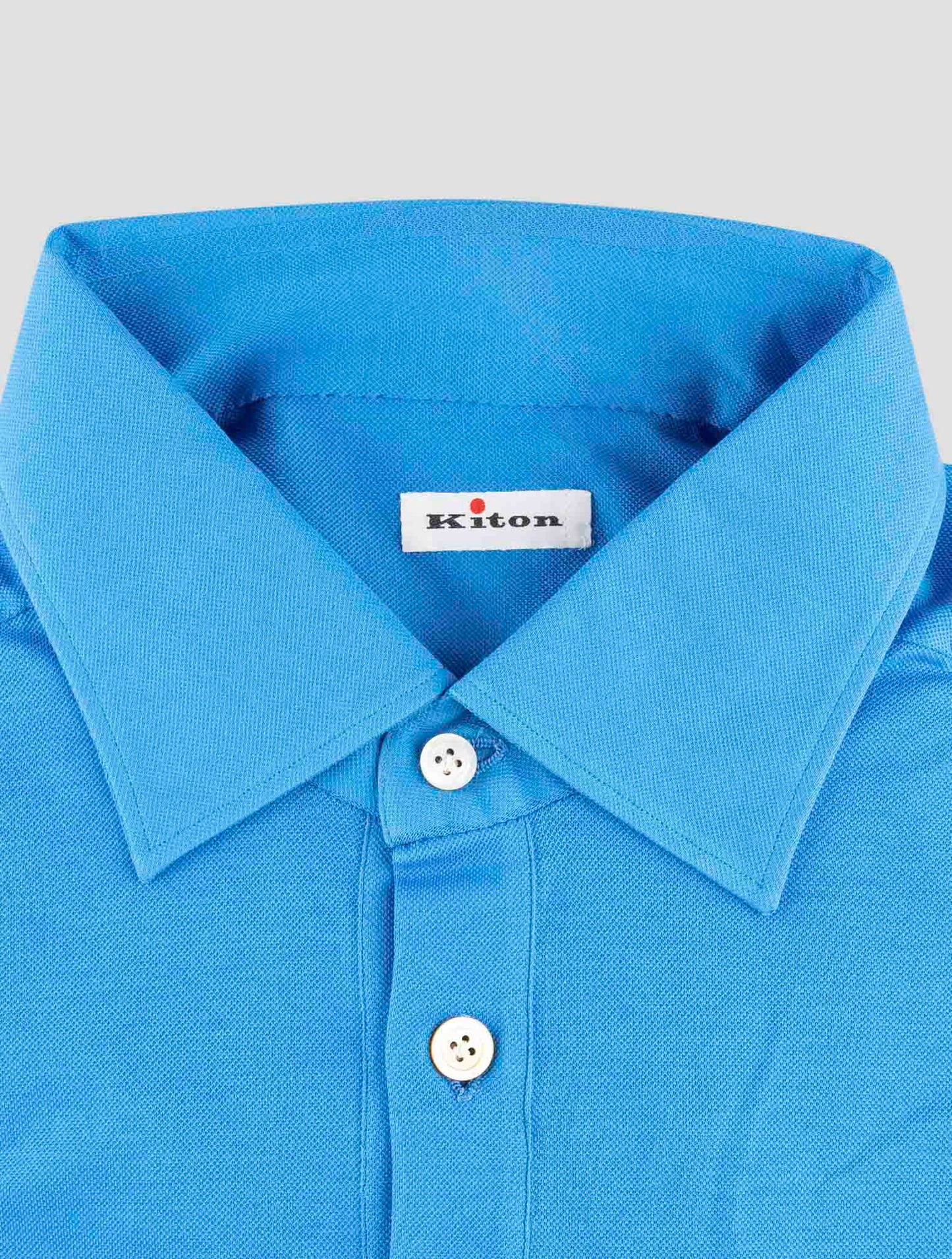 Kiton Blue Cotton Polo