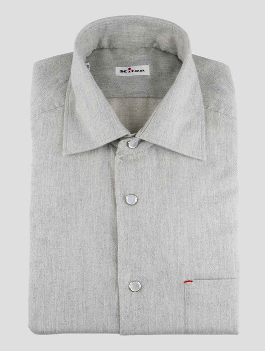 Kiton Gray Cotton Shirt