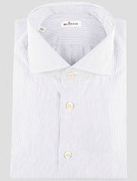 Kiton Blue White Cotton Shirt