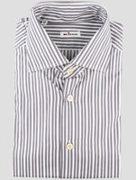 Kiton Blue White Cotton Shirt