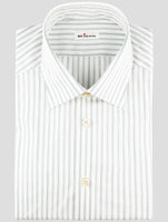 Kiton White Gray Cotton Shirt