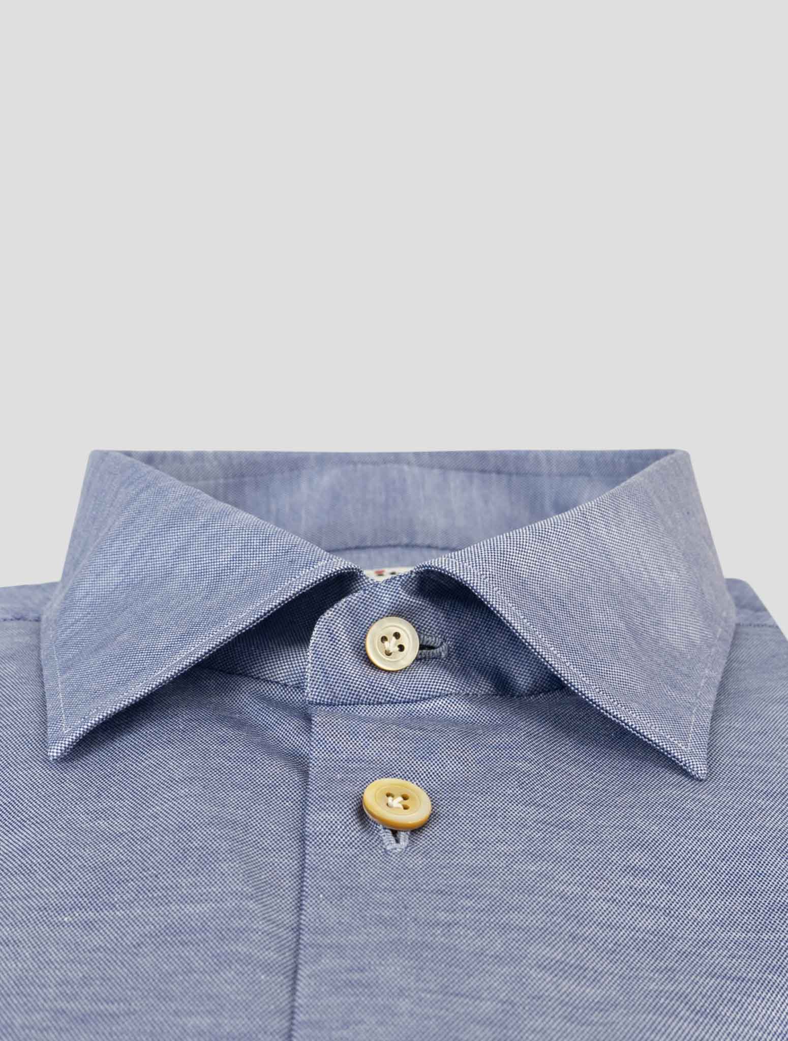Kiton Blue Cotton Shirt